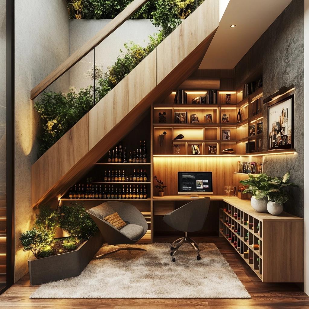 Aproveite ao Máximo o Espaço embaixo da Escada com 8 Ideias Criativas 6 Aproveite ao Máximo o Espaço embaixo da Escada com 8 Ideias Criativas