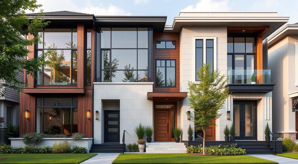 Fachadas Elegantes: Inspirações para a Frente de Casas 10 3 Uma fachada elegante de uma casa.
