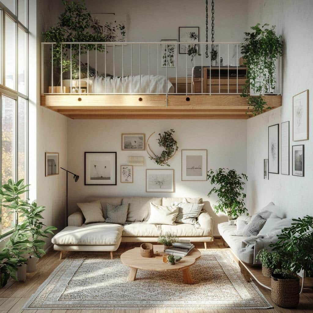Descubra como um mezanino pode transformar a sala de estar do seu pequeno apartamento! 2 Apartamento Pequeno com Mezanino na Sala de Estar