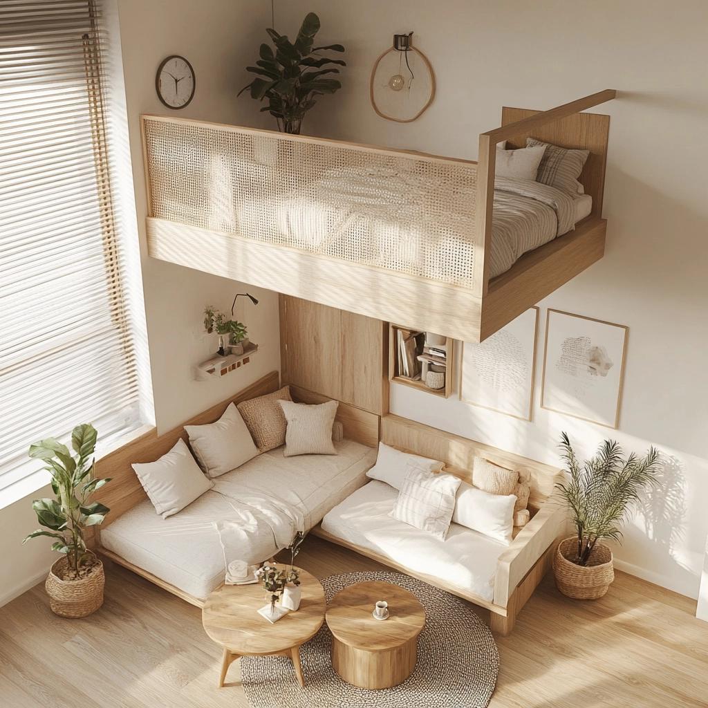 Descubra como um mezanino pode transformar a sala de estar do seu pequeno apartamento! 6 Apartamento Pequeno com Mezanino na Sala de Estar
