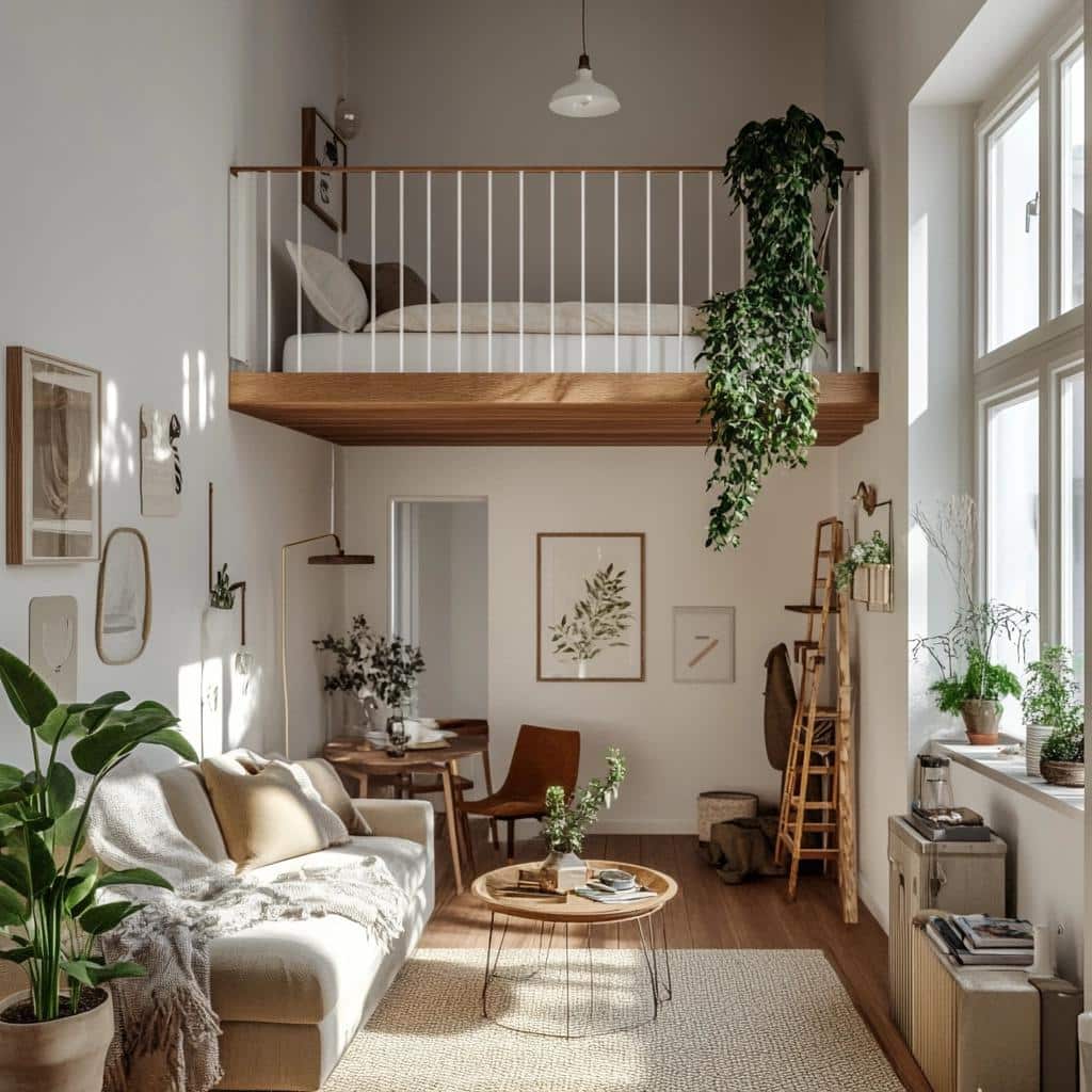 Descubra como um mezanino pode transformar a sala de estar do seu pequeno apartamento! 8 Apartamento Pequeno com Mezanino na Sala de Estar