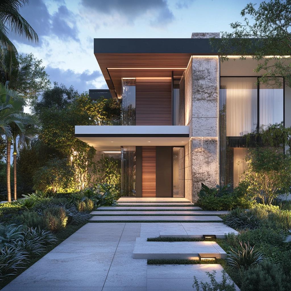 Fachadas Elegantes: Inspirações para a Frente de Casas 10 4 Fachadas Elegantes: Inspirações para a Frente de Casas