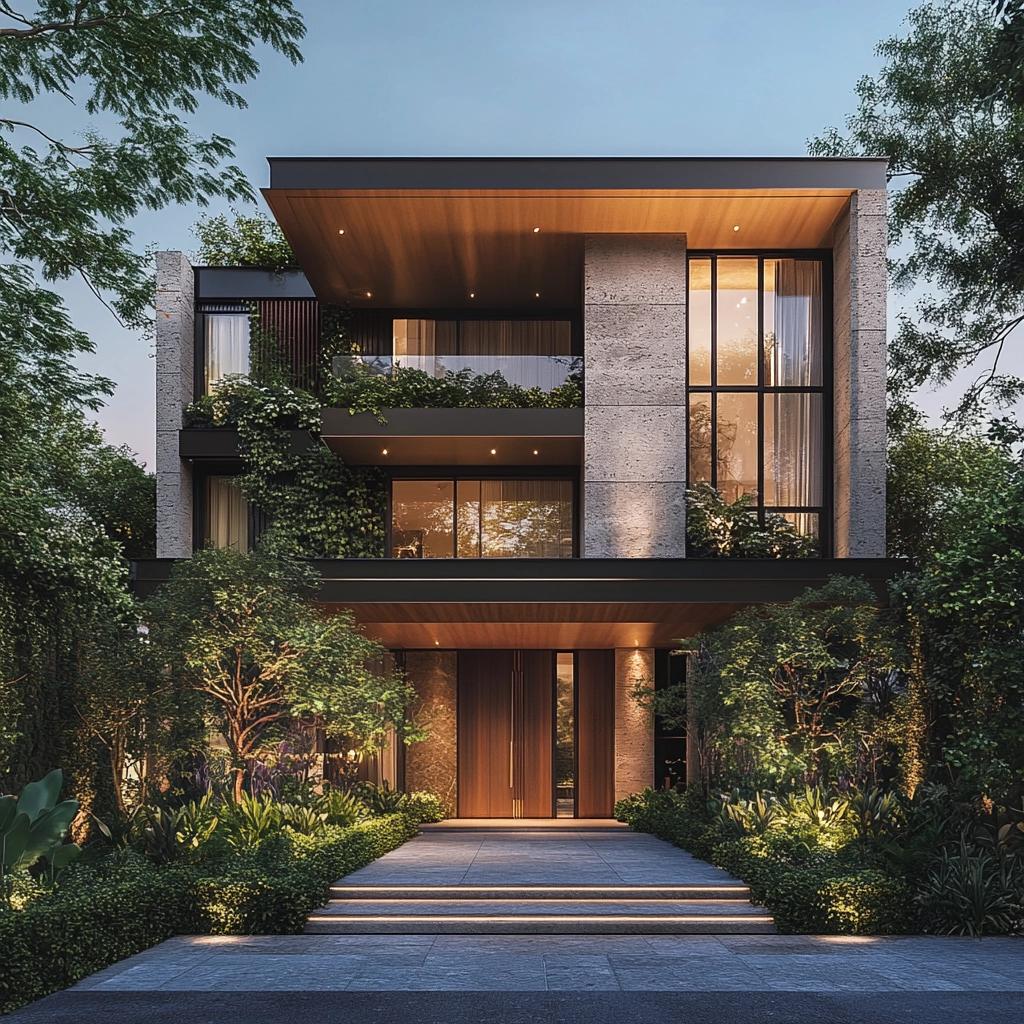 Fachadas Elegantes: Inspirações para a Frente de Casas 10 8 Fachadas Elegantes: Inspirações para a Frente de Casas