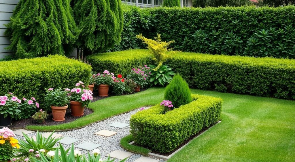 Inspire-se: Jardins Simples para a Frente da Sua Casa 10 Outro exemplo de jardim para frente de casas simples, mostrando sua decoração e manutenção.