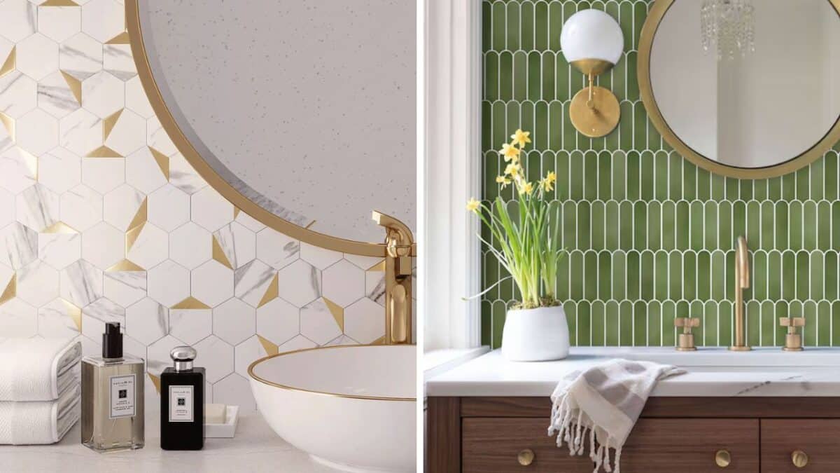"Transforme Seu Banheiro por Apenas R$ 300: Dicas que os Designers Não Querem que Você Saiba!" 9 pastilhas adesivas em banheiros