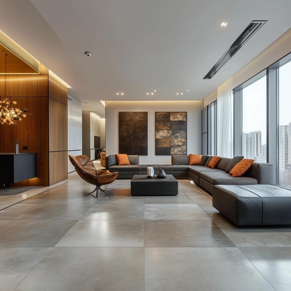 Transforme seu Espaço com o Toque Urbano do Porcelanato Cimento Queimado! 6 Porcelanato cimento queimado: Dê um toque urbano à decoração