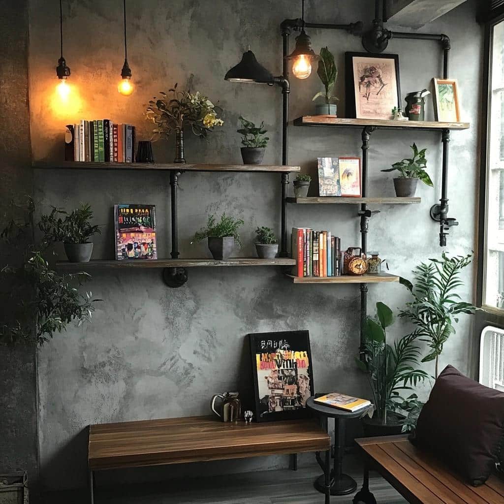 Desvende 20 Ideias Criativas com Cano PVC para Transformar sua Decoração em Estilo Industrial! 8 20 Ideias de Prateleira de Cano PVC para uma Bela Decoração Industrial