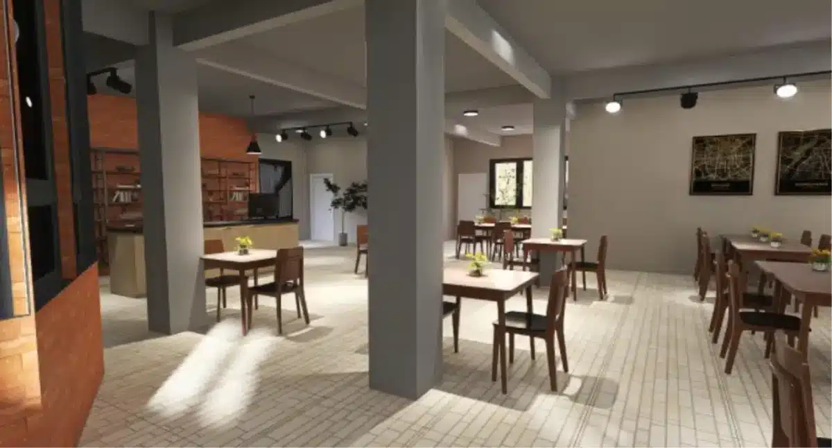 12 Dicas para Decorar seu Restaurante Sem Gastar Muito 3 Restaurante com mesa de madeira – projeto da Arquiteto de Bolso