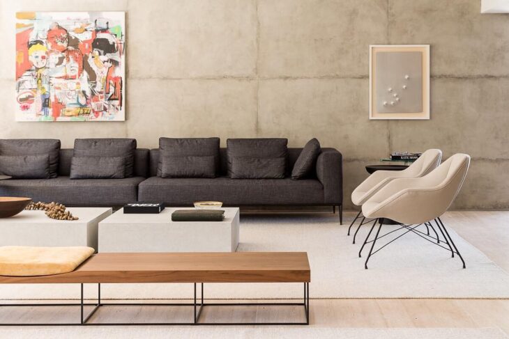 Sofás Modernos: 10 Modelos Cheios de Estilo e Conforto 5 Sofás que podem ser encontrados em vários formatos, alguns sem braços.
