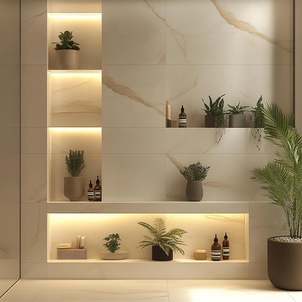 10 Ideias de Nicho de Porcelanato para Banheiro 6 10 Ideias de Nicho de Porcelanato para Banheiro