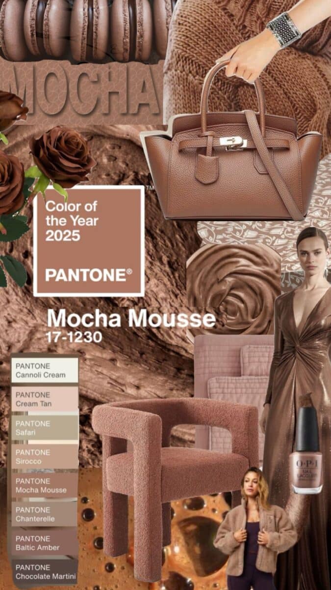 5 Inspirações com Tons Mocha Mousse para 2025 7 Tons Mocha Mousse: A Cor de 2025 na Sua Decoração