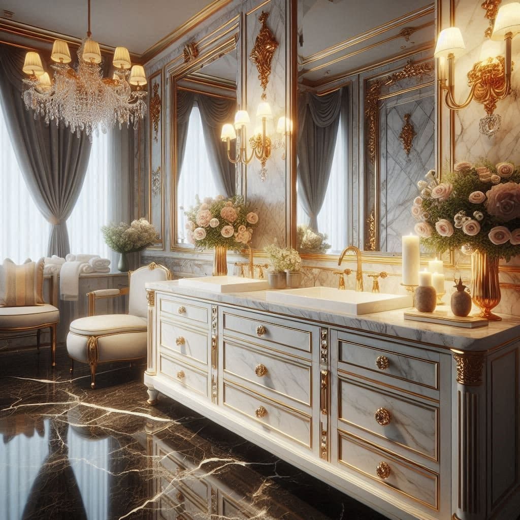 Descubra 15 Ideias Impressionantes para Transformar Seu Banheiro em um Espaço Luxuoso e Glamouroso! 10 Vaidades elegantes que equilibram funcionalidade e estilo.