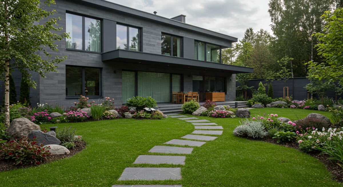 Descubra Como Escolher Pedras Decorativas e Transformar Seu Jardim em um Paraíso Visual! 7 Imagem de pedras utilizadas na decoração de um espaço externo.
