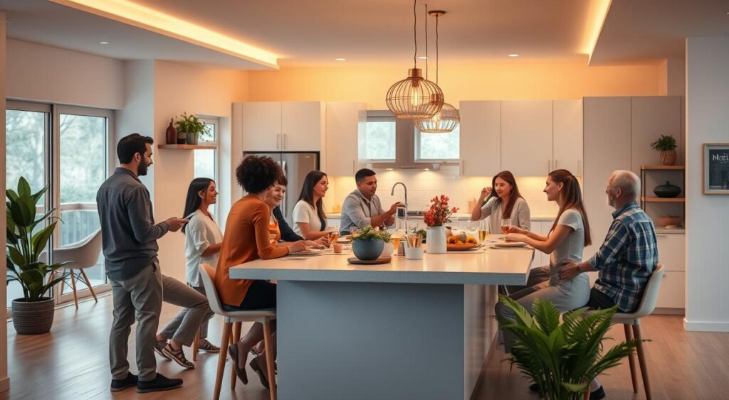 Descubra como uma Cozinha Americana Pode Transformar sua Casa em um Espaço Multifuncional! 1 Convívio social em cozinha americana