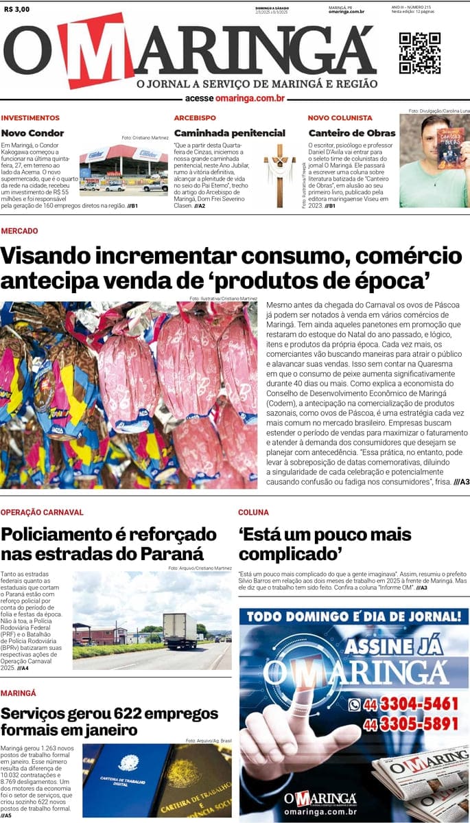 Descubra Como Escolher Pedras Decorativas e Transformar Seu Jardim em um Paraíso Visual! 9 Capa de edição do jornal O Maringá.
