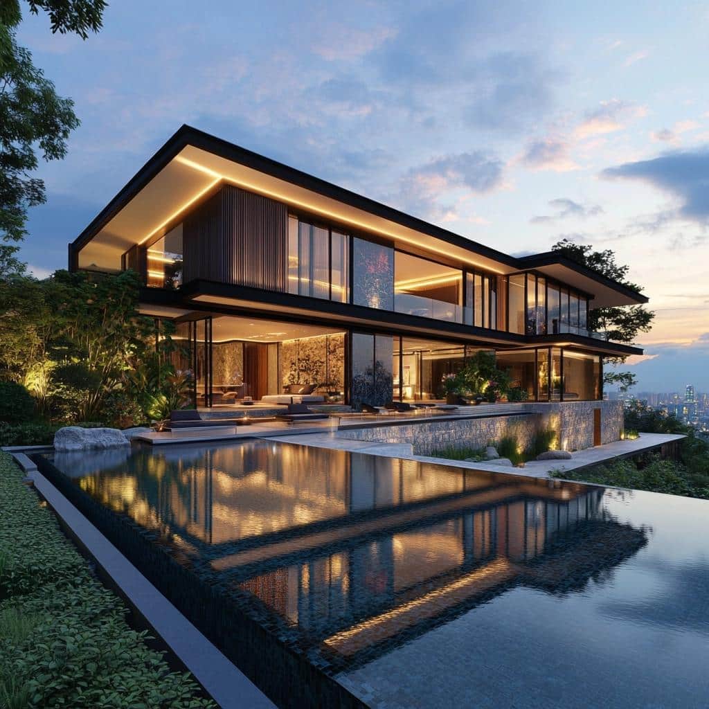 Arquitetura Moderna de Luxo: Inovação e Elegância em Projetos