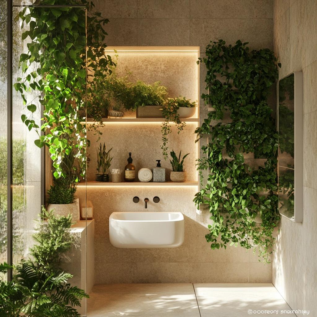 Transforme seu Banheiro com Plantas Artificiais: Dicas Imperdíveis para uma Decoração Incrível! 4 Decoração de Banheiro com Plantas Artificiais: Dicas e Estilos