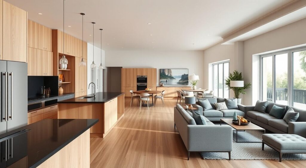 Transforme Seu Espaço: Segredos de Designers para uma Cozinha Americana e Sala de Estar Incríveis! 1 Decoração da cozinha americana: estilo e funcionalidade.