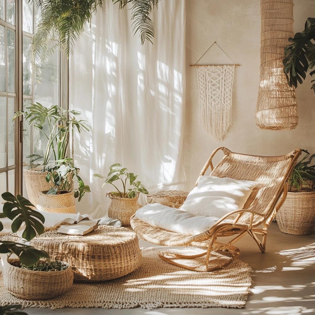 5 Tendências de Decoração com Fibras Naturais para Ambientes Leves 1 Ideias de decoração com fibras naturais para deixar os ambientes mais leves