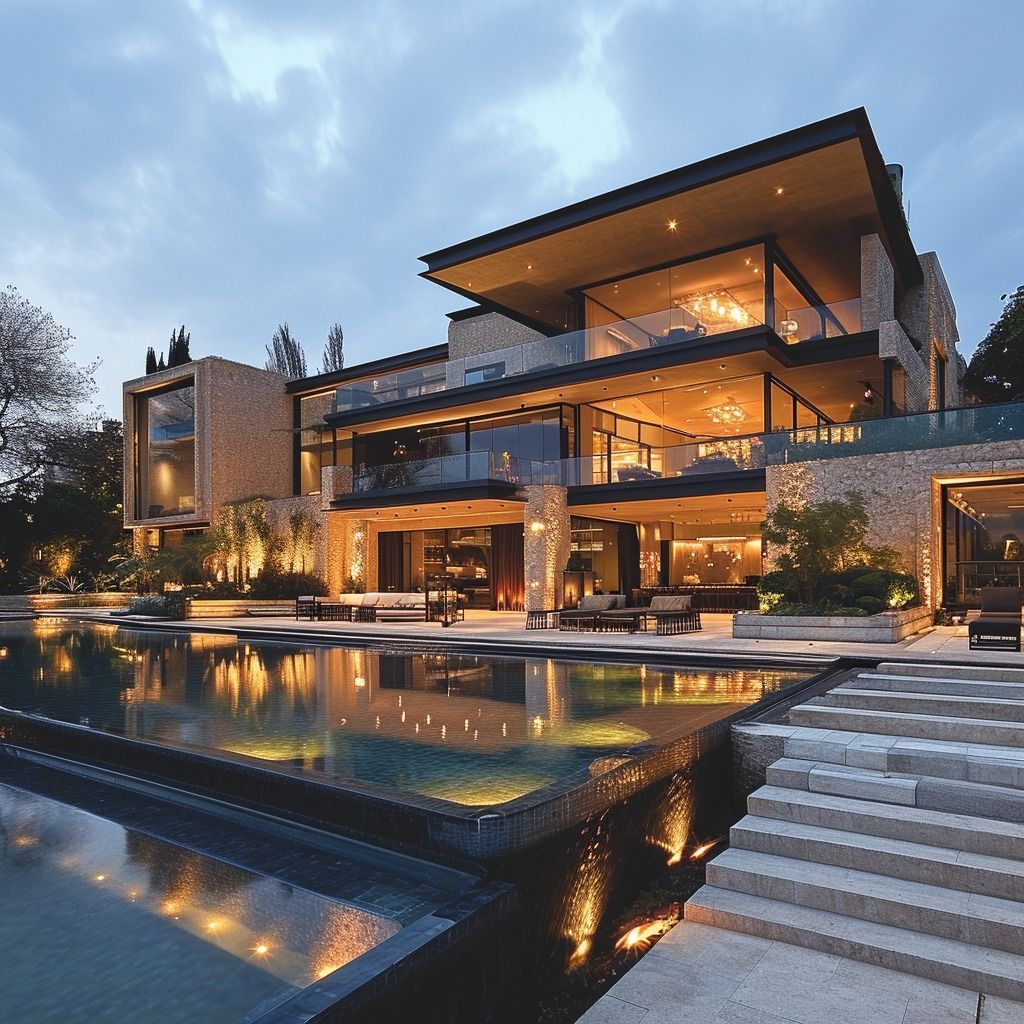 Arquitetura Moderna de Luxo: Inovação e Elegância em Projetos