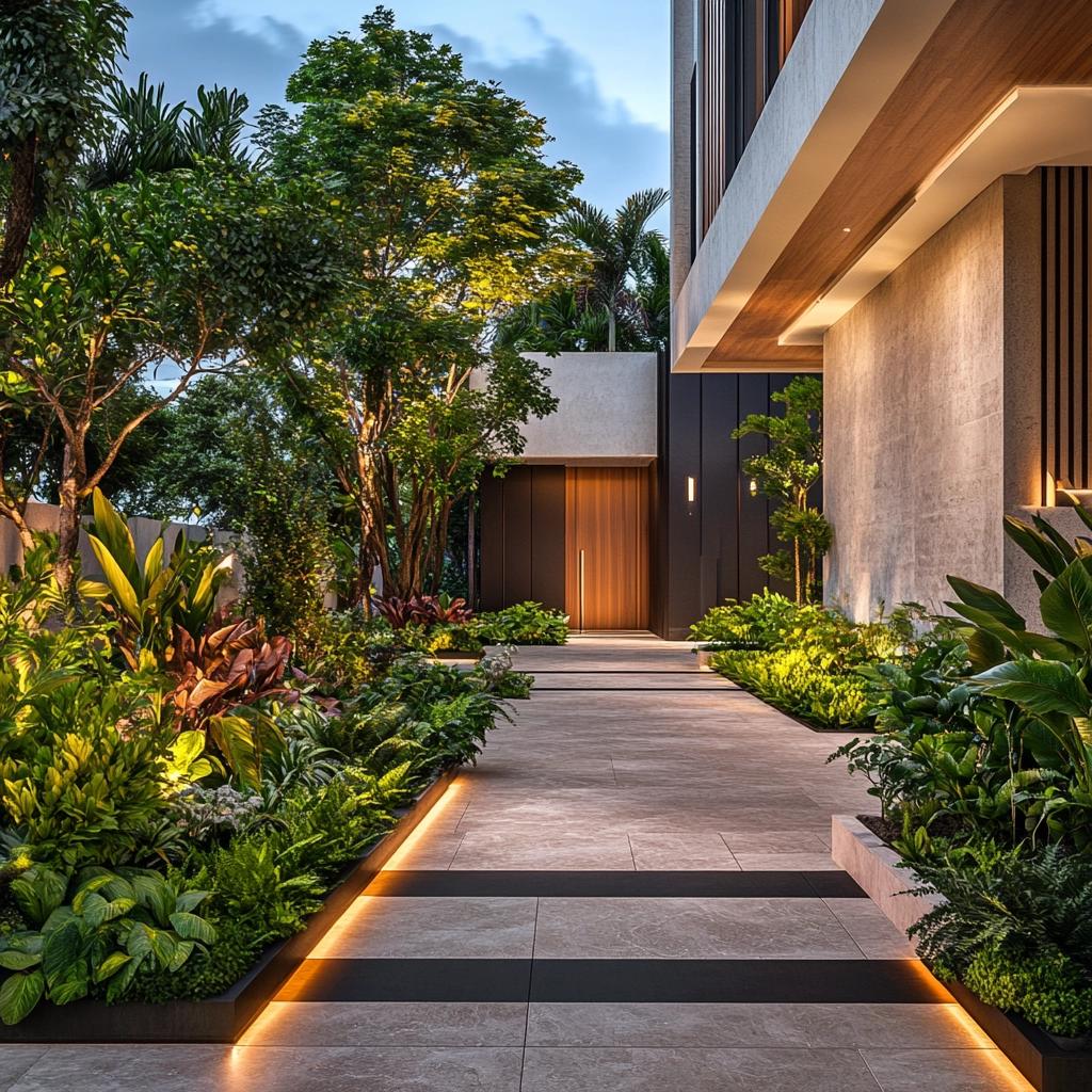 Fachadas com jardins frontais: como integrar paisagismo com arquitetura 1 Fachadas com jardins frontais: como integrar paisagismo com arquitetura
