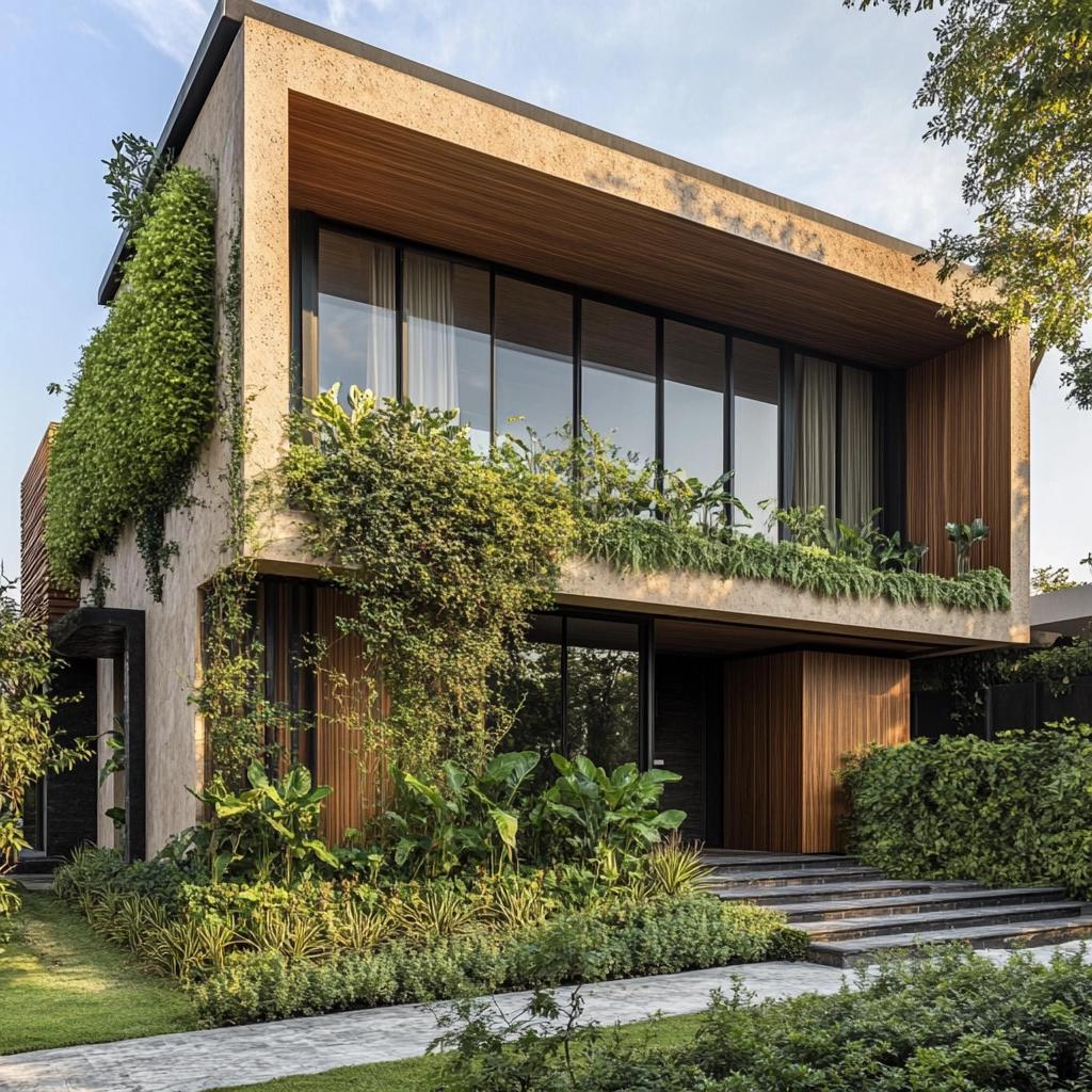 As 5 Melhores Dicas para Combinar Marrom, Areia e Verde em Fachadas 1 Fachadas com tons naturais: como combinar marrom, areia e verde sem pesar no visual