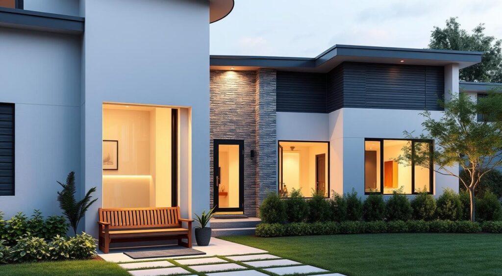 Transforme a Frente da Sua Casa: Dicas de Design Moderno que Vão Surpreender! 9 Imagem de estilos de fachadas para casas.