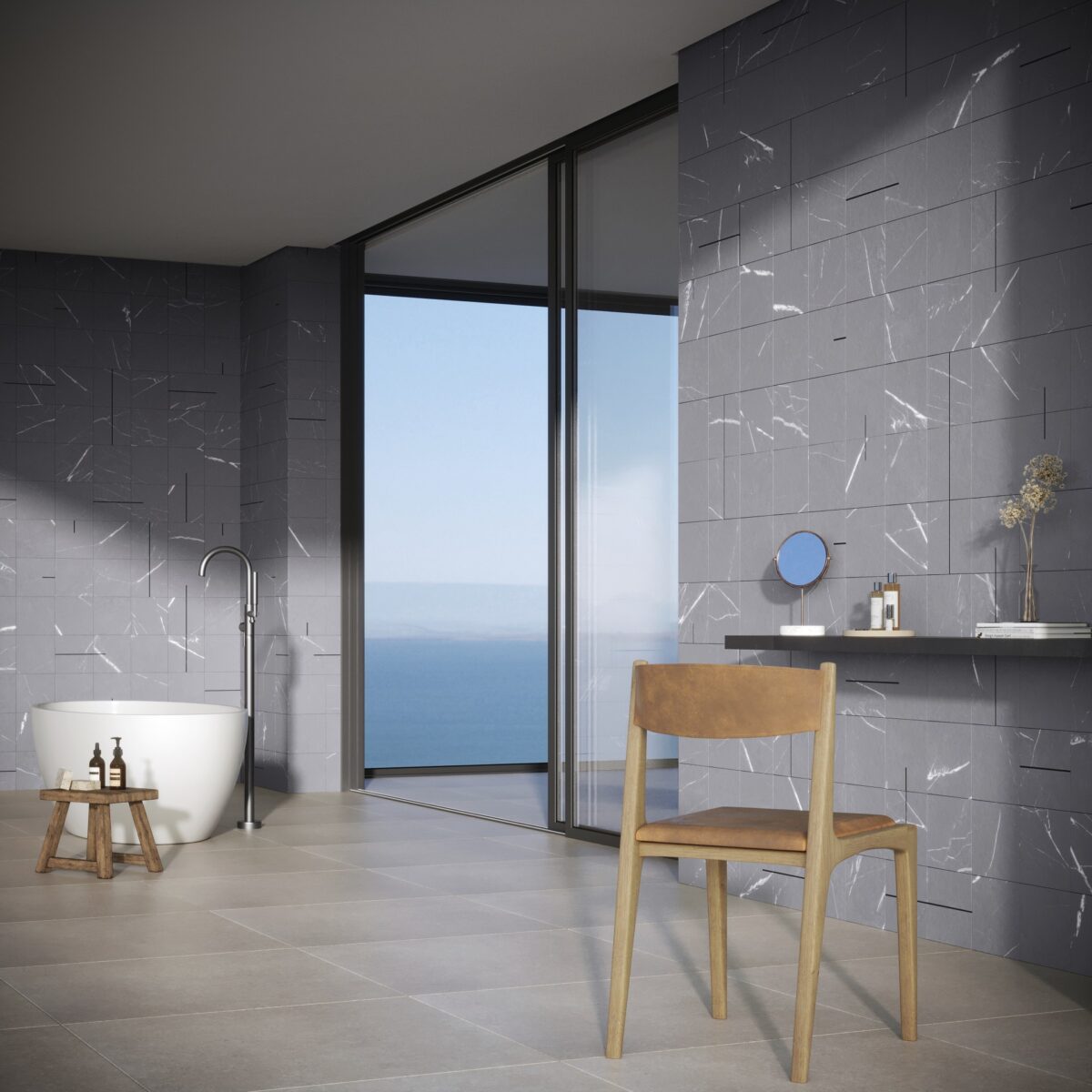 Descubra Como os Mosaicos Minimalistas Unem Tradição e Design Moderno! 5 Para formar um mosaico, materiais de diferentes formas e cores podem ser usados (Projeto: Portobello)