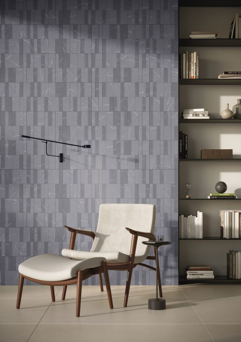 Descubra Como os Mosaicos Minimalistas Unem Tradição e Design Moderno! 7 É possível usar diferentes materiais para formar mosaicos. Entre eles, pedra e cerâmica (Projeto: Portobello)