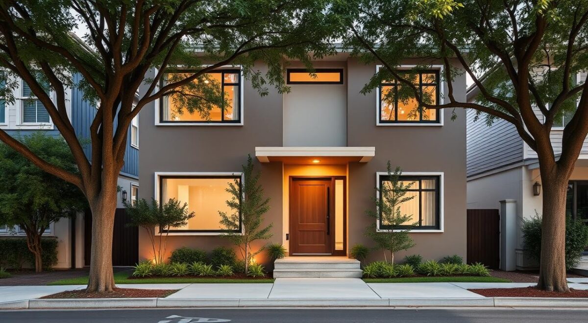 Você sabia? Como transformar a fachada da sua casa em apenas 7 metros! 3 Inspiração de fachada com um visual atraente e moderno.