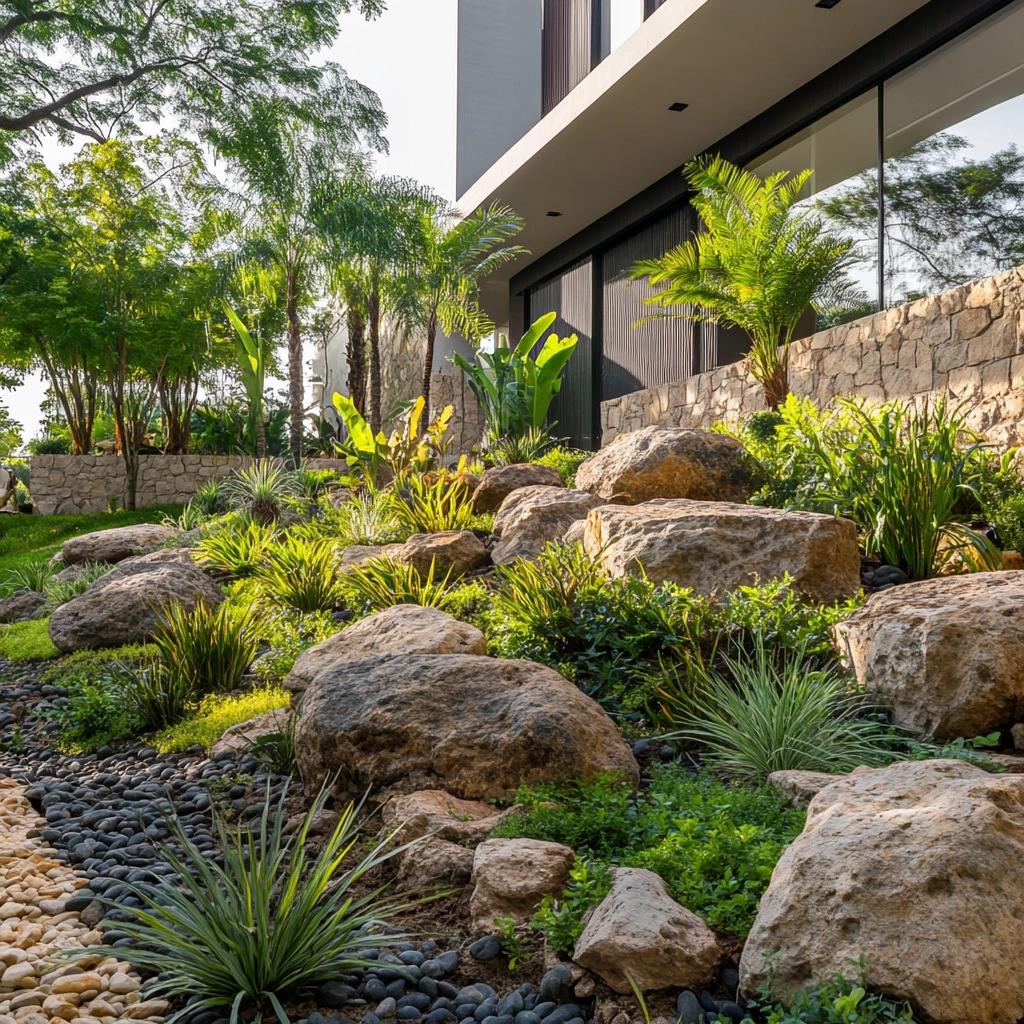Como fazer um jardim de pedras bonito e sem manutenção para áreas externas