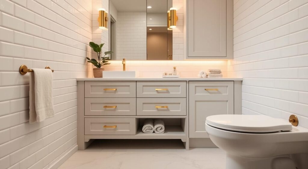 Transforme seu Lavabo Pequeno: Dicas de Estilo e Charme que Você Não Pode Perder! 9 Móveis planejados para lavabo pequeno.