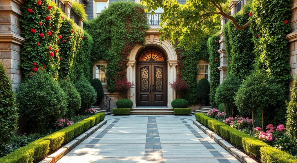Descubra Como Transformar a Frente da Sua Casa em um Espetáculo de Elegância! 9 Paisagismo elegante com jardins verticais