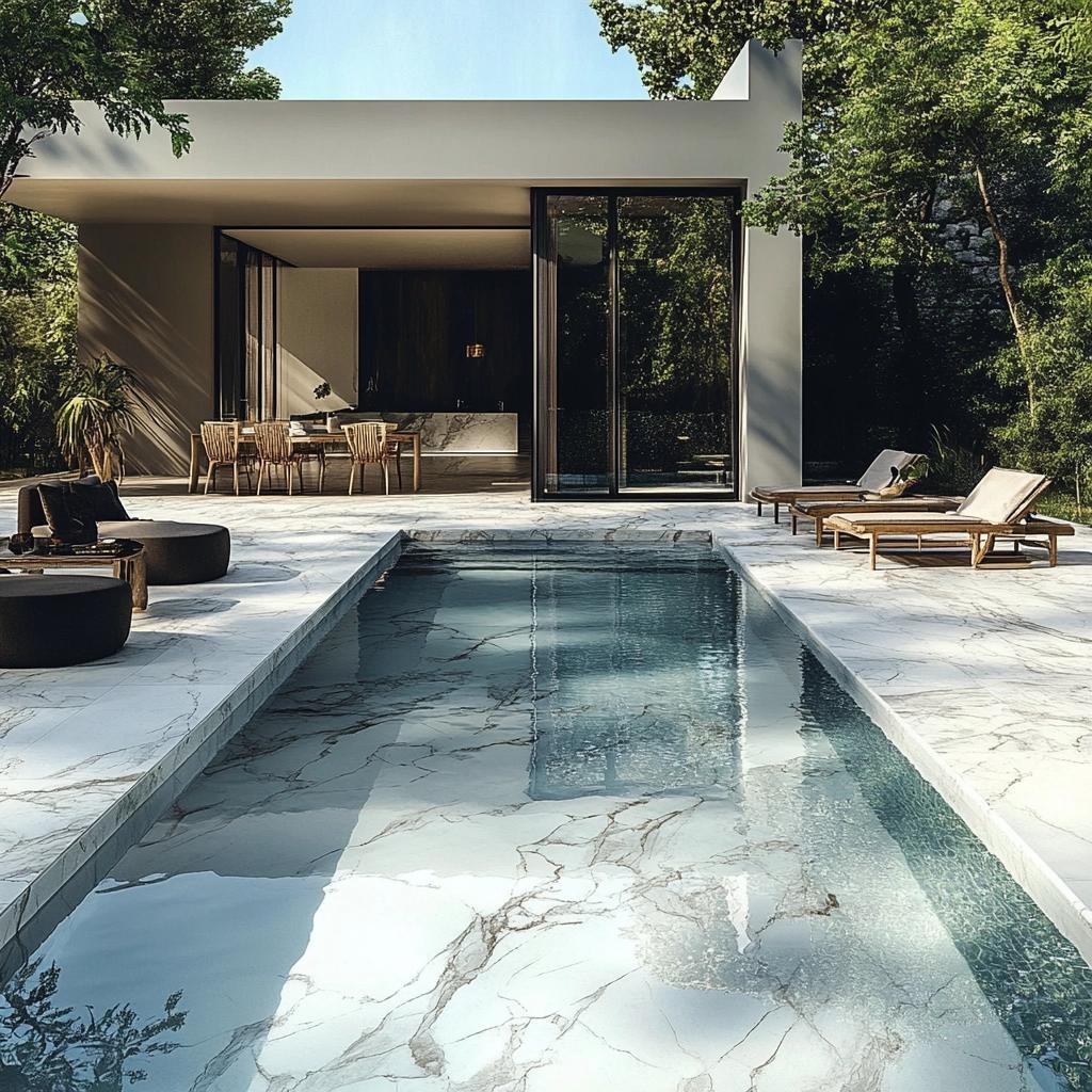 Transforme sua Piscina com Estilo: 6 Tipos de Porcelanato que Impressionam! 1 Piscinas com Porcelanato: 6 Opções de Estilo e Elegância