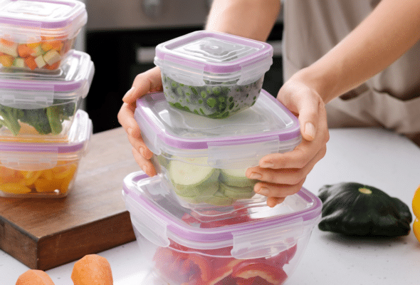 Potes de plástico podem contaminar sua comida, aprenda como evitar.