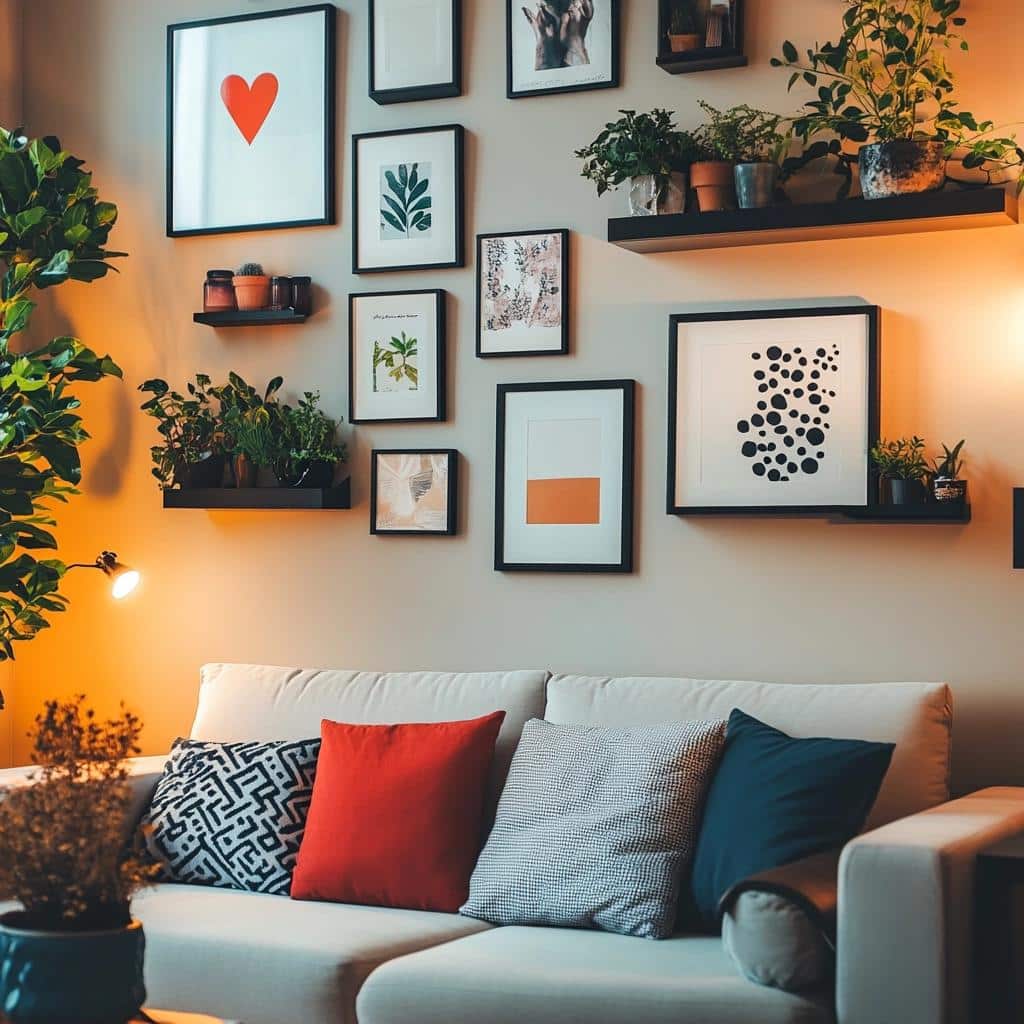 Transforme sua Decoração: 30 Ideias Criativas para Usar Prateleiras de Quadros! 2 PRATELEIRA PARA QUADROS: 30 MANEIRAS DE USAR NA SUA DECORAÇÃO