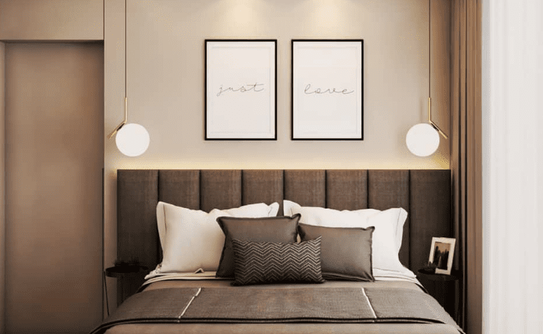 Descubra 10 Ideias de Quadros que Transformarão o Quarto do Seu Casal em um Refúgio de Amor! 3 Capa com quadros para quarto de casal: ideias para uma decoração cheia de amor.