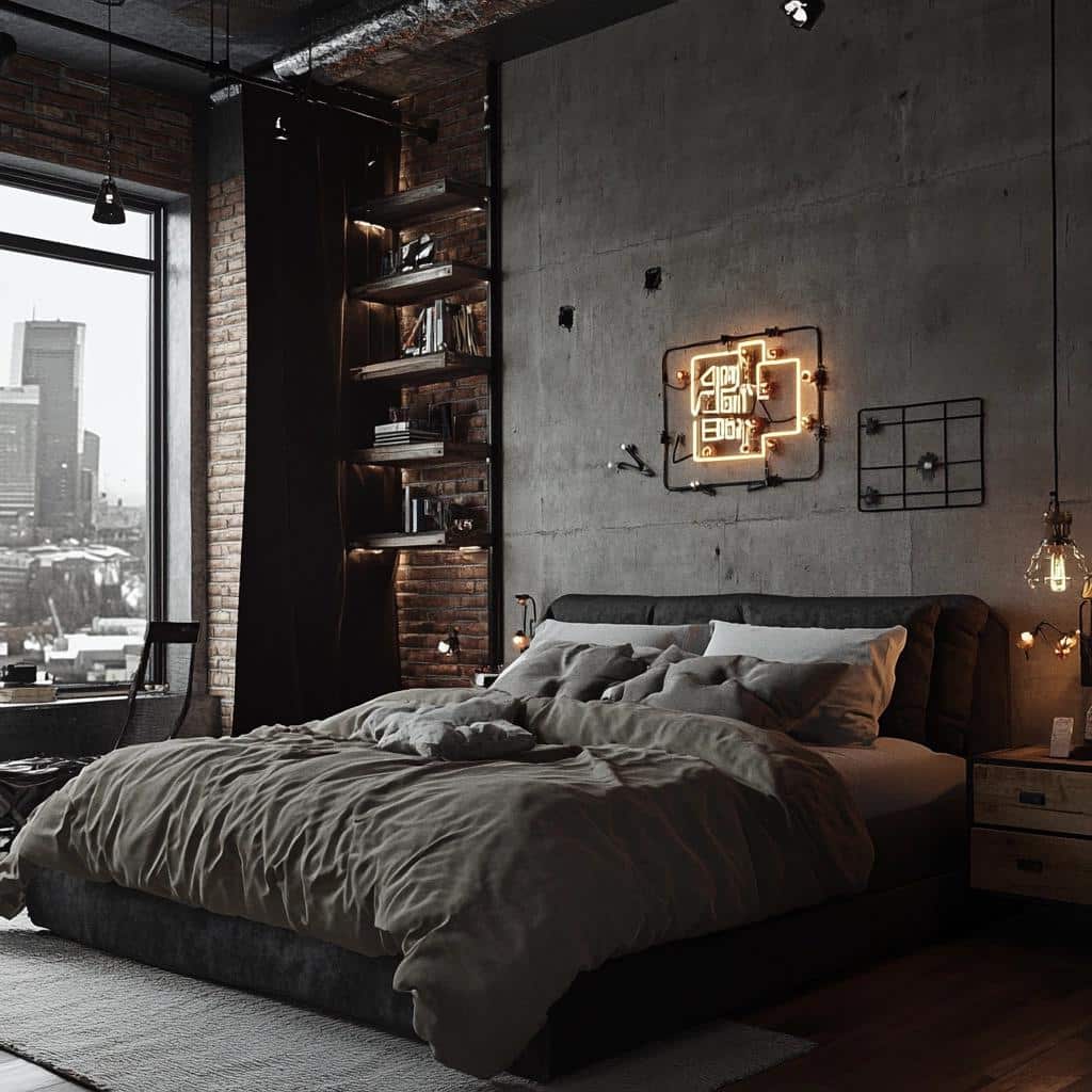 Transforme seu Quarto com Estilo Industrial: 70 Ideias Incríveis que Você Precisa Conhecer! 8 70 Ideias para ter um Quarto com Estilo Industrial
