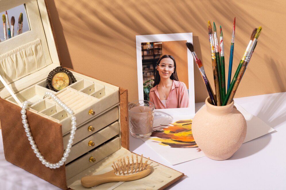 Transforme Seu Espaço: Dicas Incríveis para Exibir Joias com Estilo e Praticidade! 2 Como os displays de joias podem servir como arte decorativa e funcional na sua casa, embelezando o espaço e expressando seu estilo pessoal.