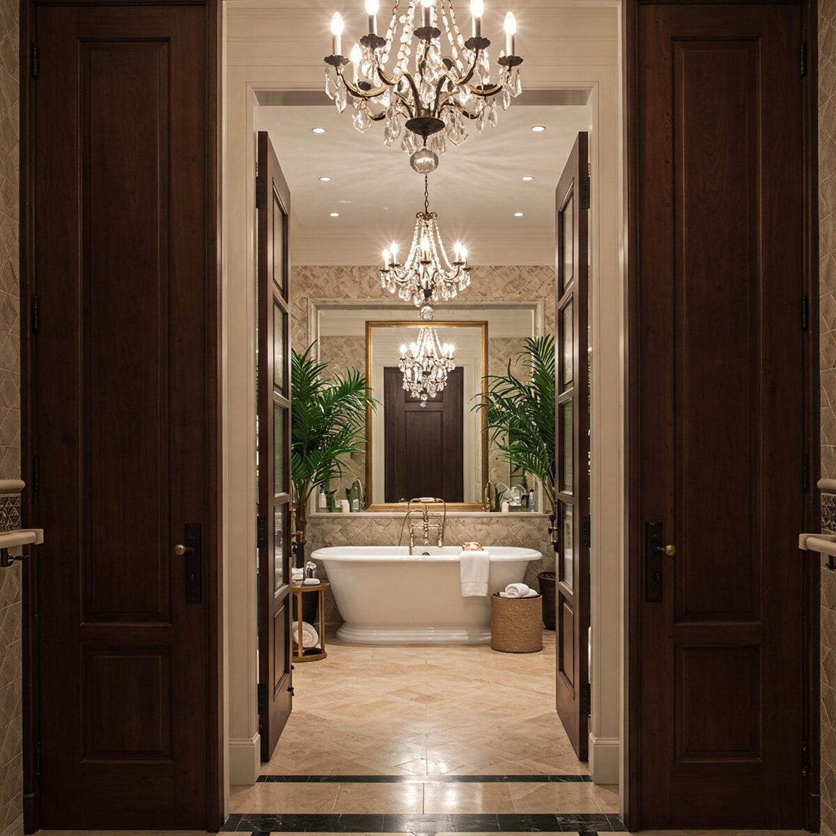 Descubra 15 Ideias Incríveis para Transformar Seu Banheiro em um Espaço Luxuoso! 4 Materiais indulgentes e acabamentos que exalam elegância.