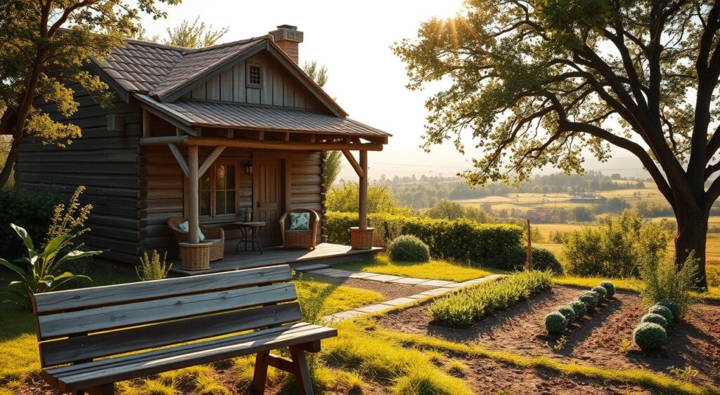 Segredos Elegantes: Como Transformar Sua Casa de Chácara com Simplicidade e Estilo 9 Exemplo de uma casa de campo rústica com espaço interno aconchegante.