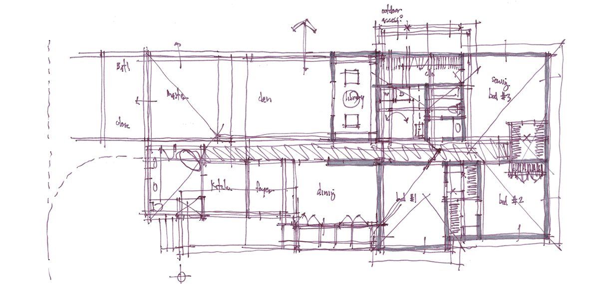 Estratégias Eficazes para Construir a Casa dos Seus Sonhos 10 Série de esboços arquitetônicos.