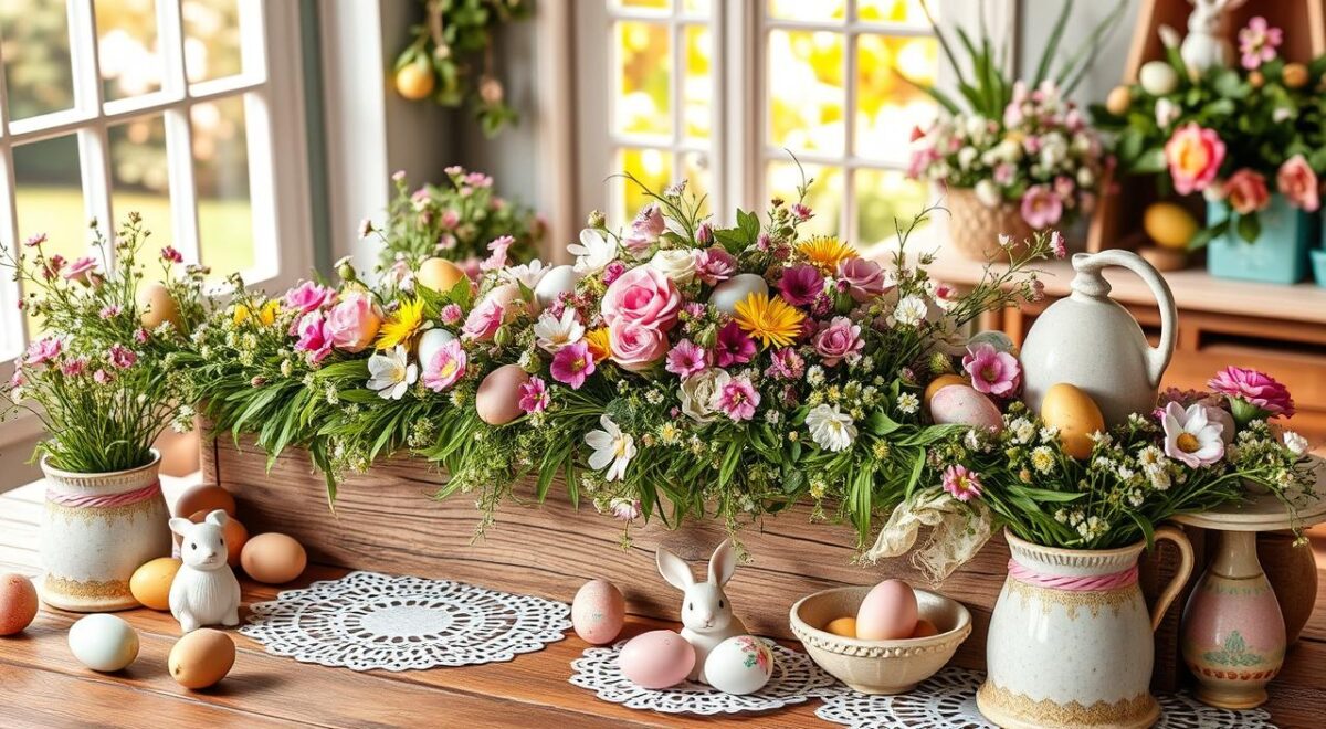 Segredos de Designers: Transforme seu Espaço com Ideias Criativas para a Páscoa! 3 Decoração de Páscoa com ovos encantadores e coelhinhos.