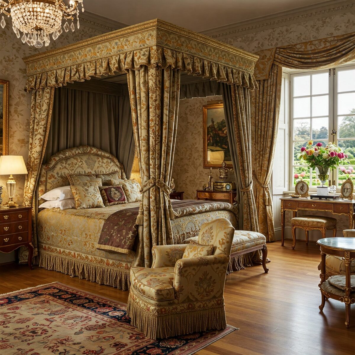 Descubra Como Transformar Seu Quarto em um Refúgio Luxuoso com Estas Dicas de Decoração! 2 Uma imagem de um quarto luxuoso com decoração elegante, destacando a sofisticação e o conforto.