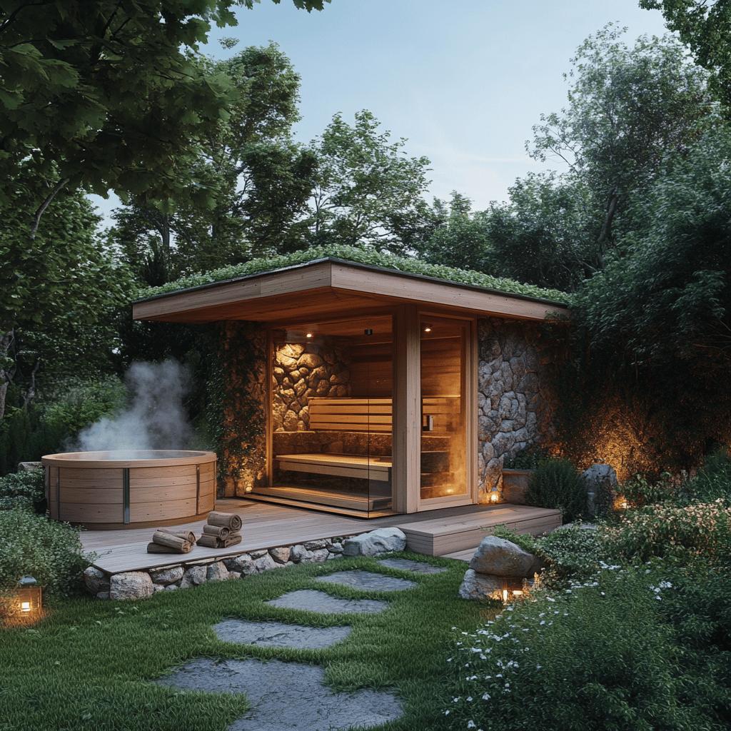 Transforme Seu Jardim: A Magia da Sauna de Madeira e Pedra que Você Precisa Descobrir! 1 Sauna de Madeira e Pedra: A Adição Perfeita para Seu Jardim