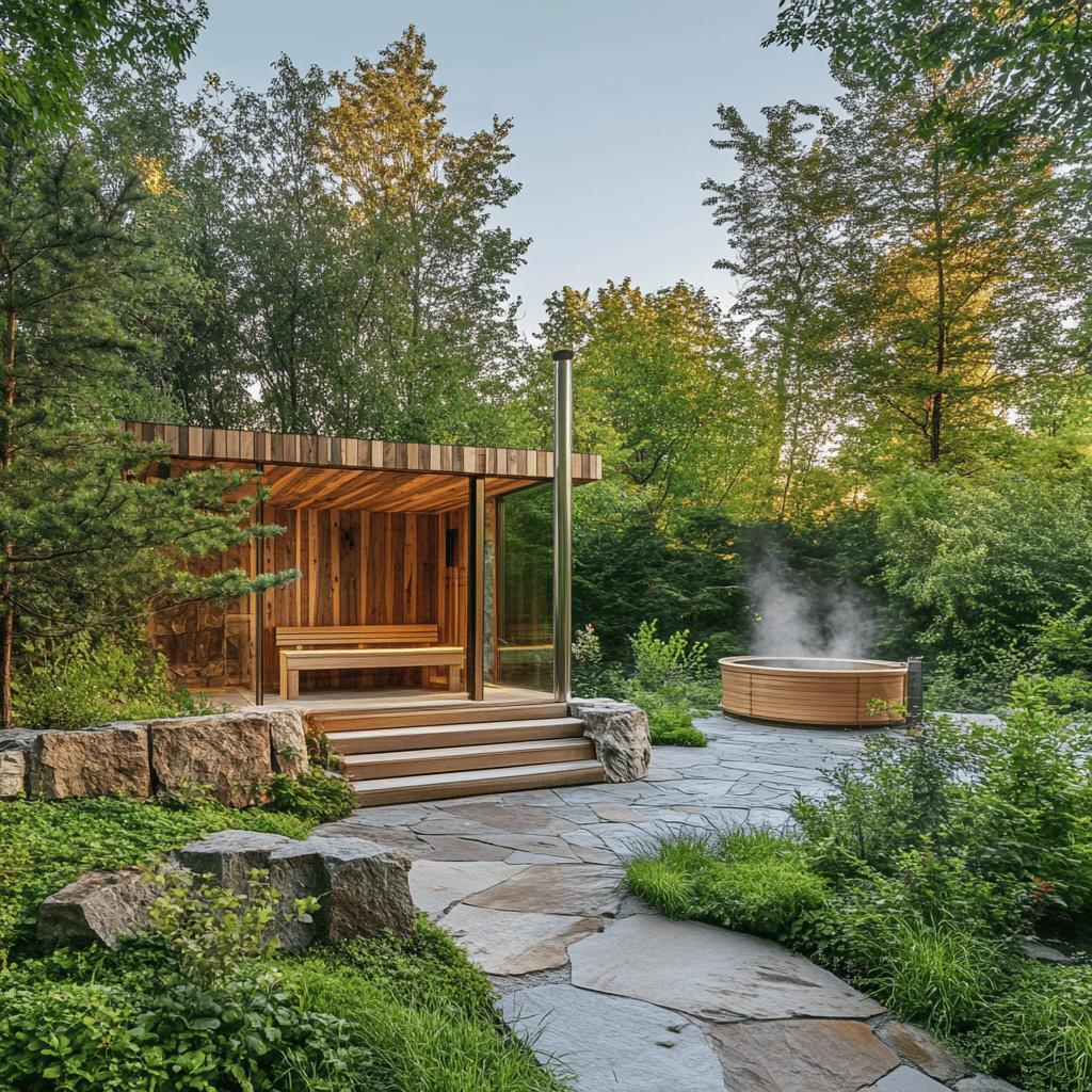 Transforme Seu Jardim: A Magia da Sauna de Madeira e Pedra que Você Precisa Descobrir! 5 Sauna de Madeira e Pedra: A Adição Perfeita para Seu Jardim