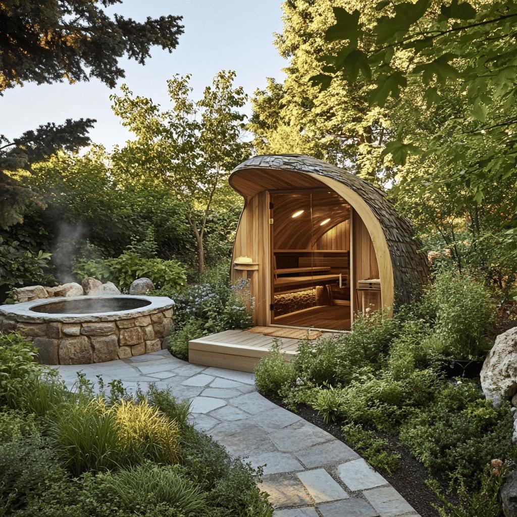 Transforme Seu Jardim: A Magia da Sauna de Madeira e Pedra que Você Precisa Descobrir! 6 Sauna de Madeira e Pedra: A Adição Perfeita para Seu Jardim