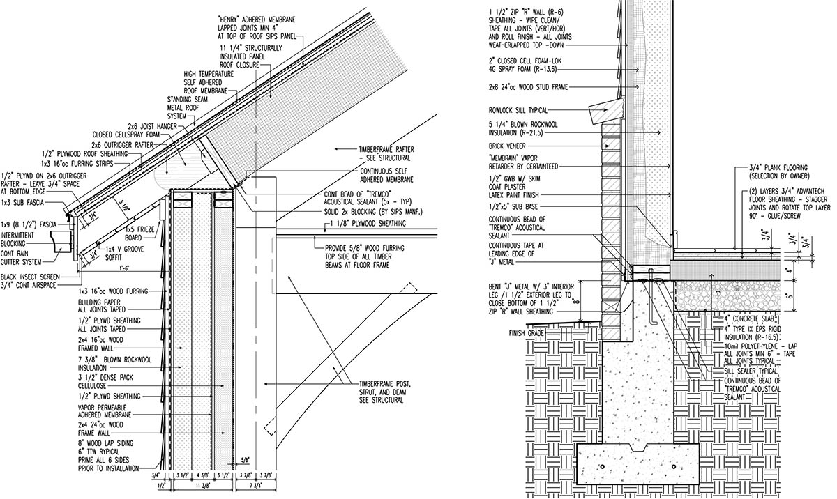 Estratégias Eficazes para Construir a Casa dos Seus Sonhos 9 Detalhe da fundação e beiral de Steve Baczek.