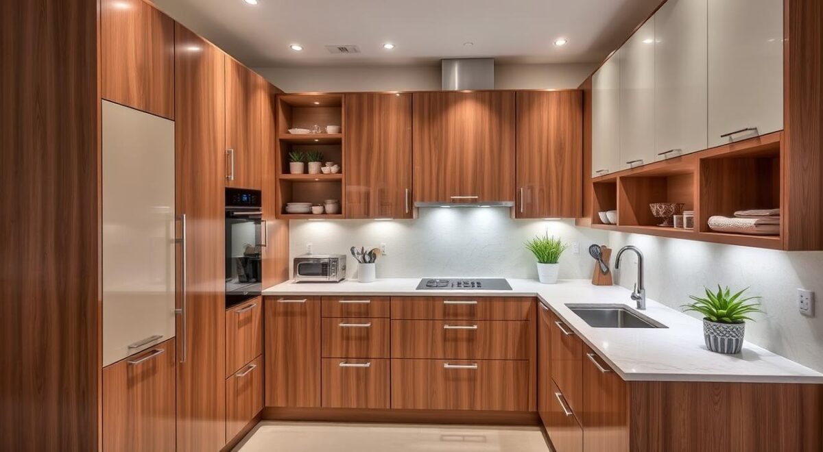 Transforme sua Cozinha: O Segredo dos Armários Planejados que Encantam e Otimizam Espaços! 3 Imagem de armários planejados que exemplifica a beleza e funcionalidade na cozinha.