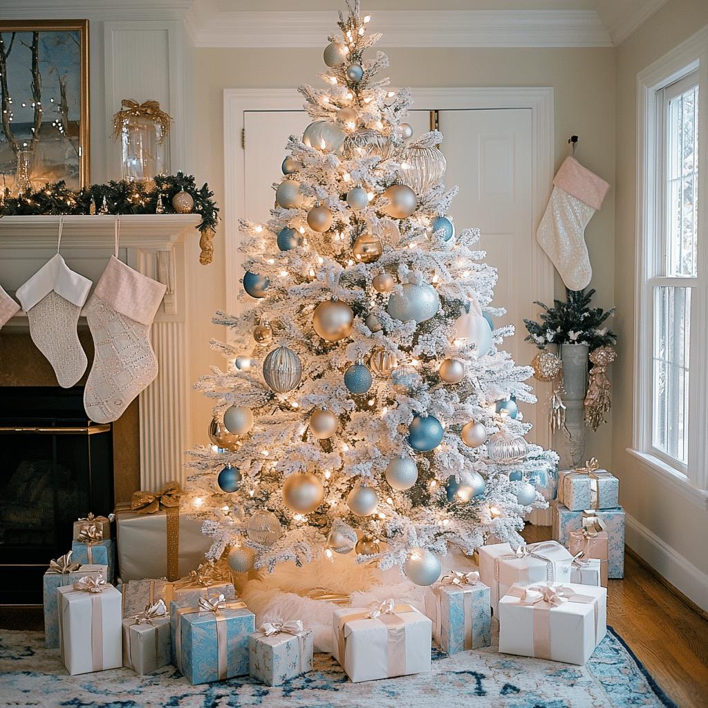 Ideias Criativas para Decorar Árvores de Natal Brancas com Elegância 8 Decoração Elegante com Árvores de Natal Brancas: 100 Ideias Criativas